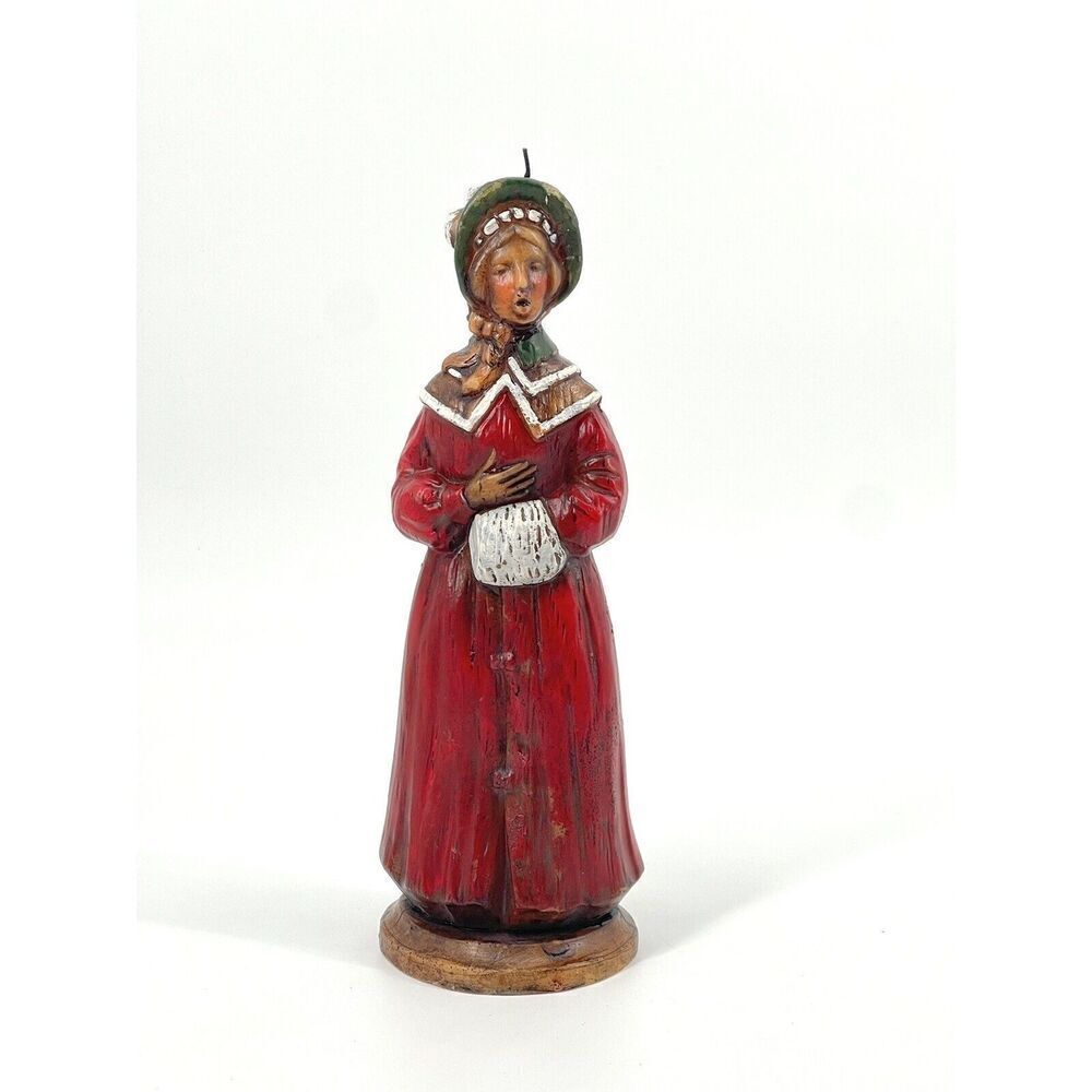 Vintage Caroler 13" Large Decorative Candle A Christmas Carol Rare Red Cloak